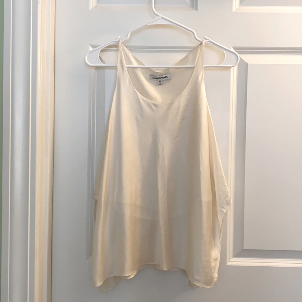 Elizabeth and James Cream Lined Silk Cami w/ Slit